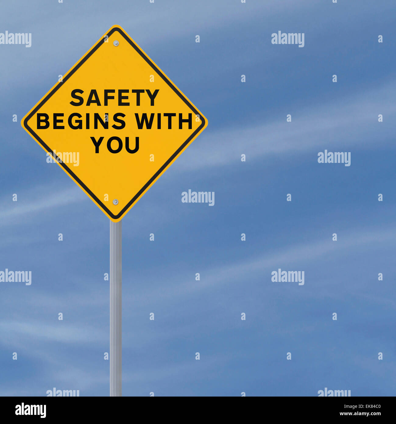 Safety Road Sign Stock Photo