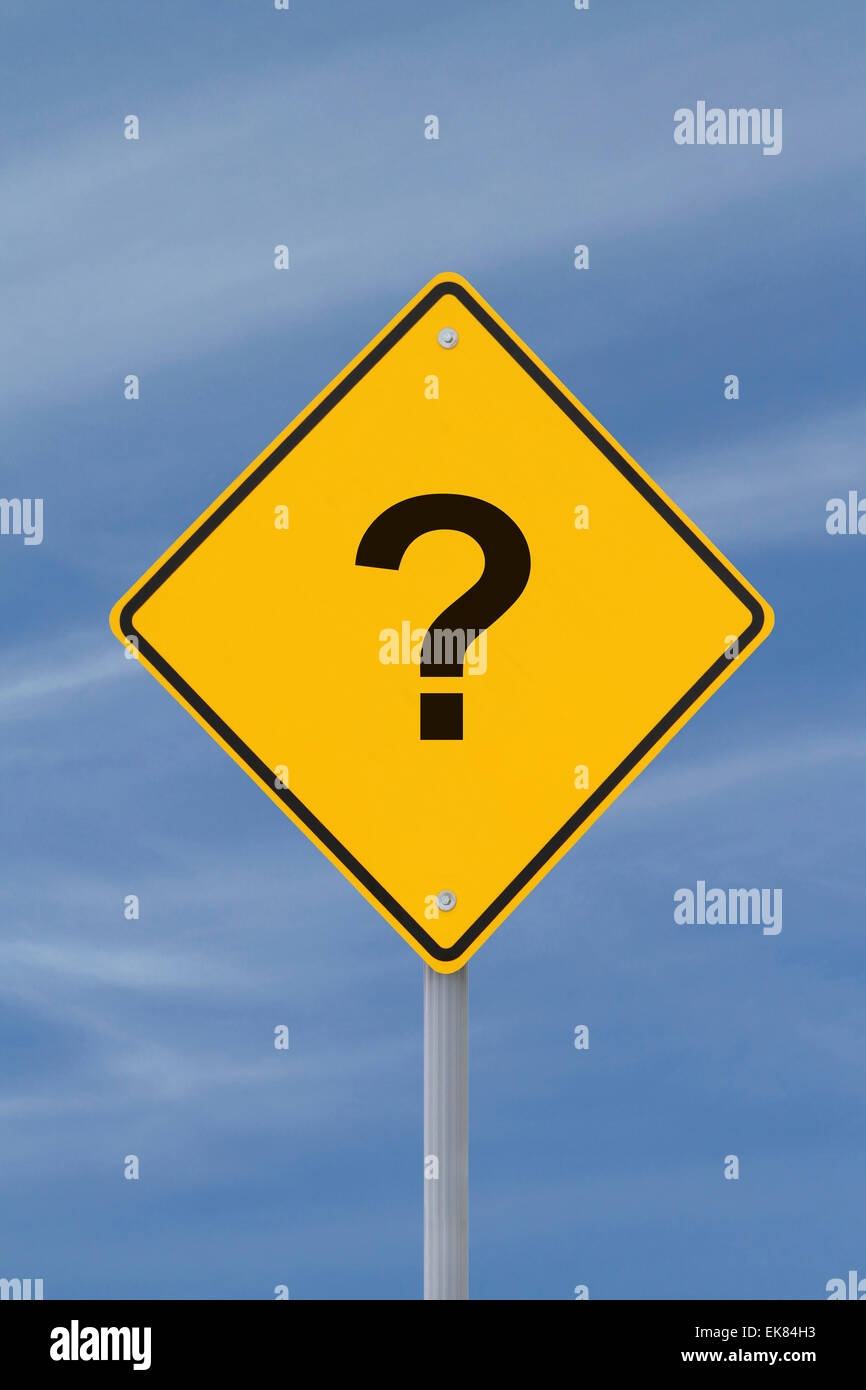 Question Mark Road Sign Stock Photo Alamy