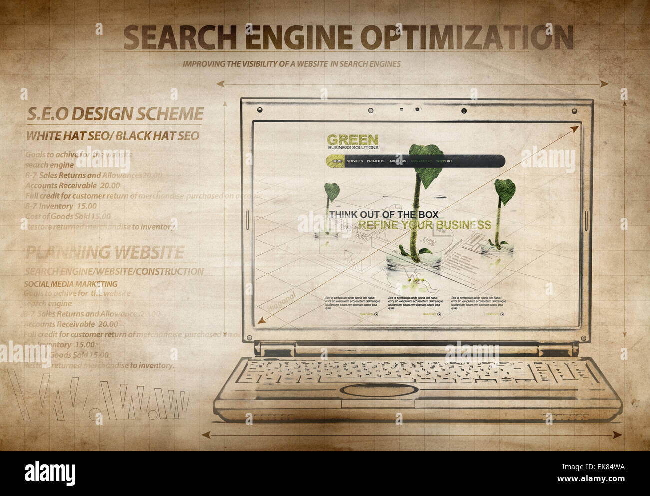 Search engine optimization scheme Stock Photo