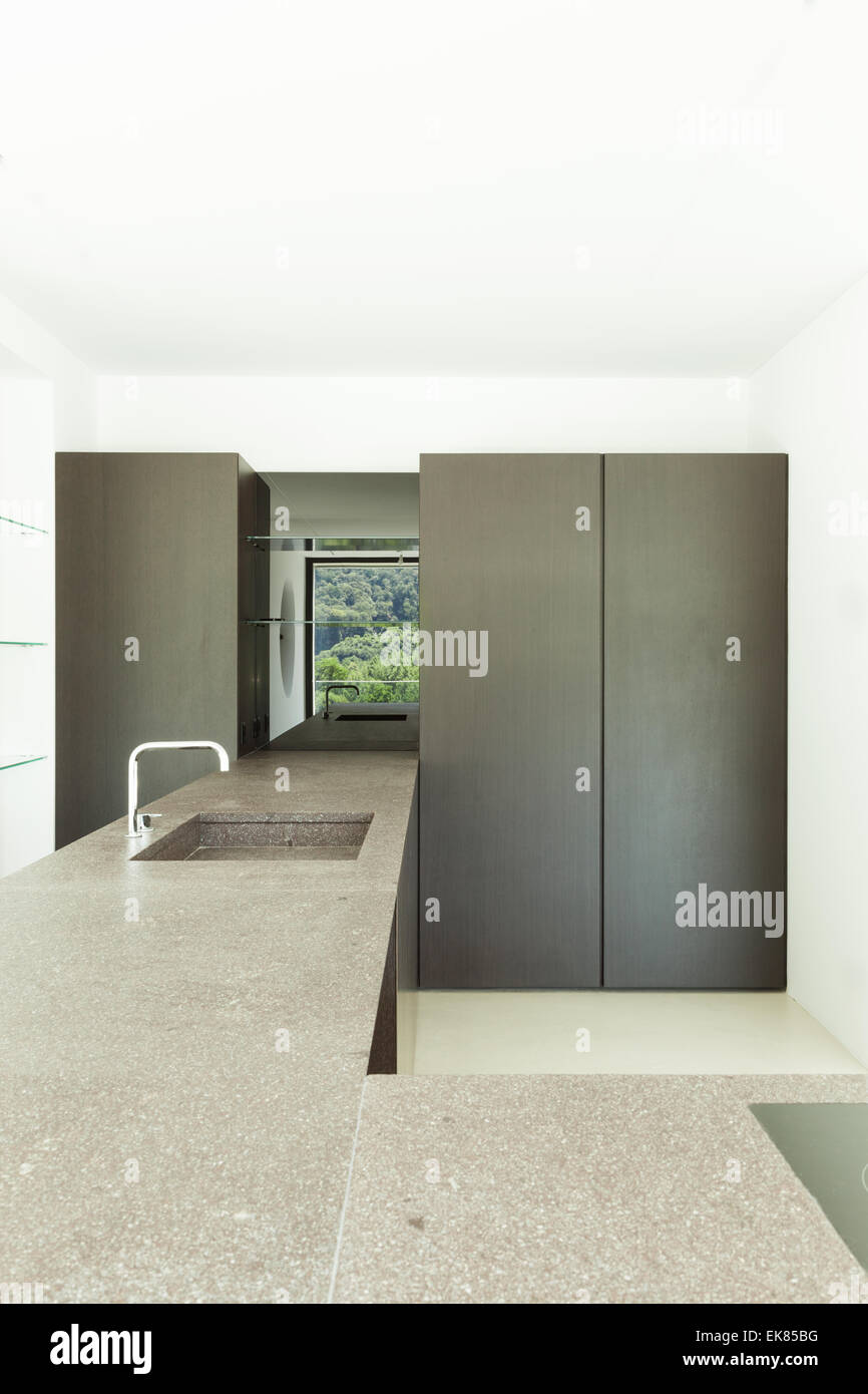 House, interior, modern architecture, kitchen view Stock Photo - Alamy