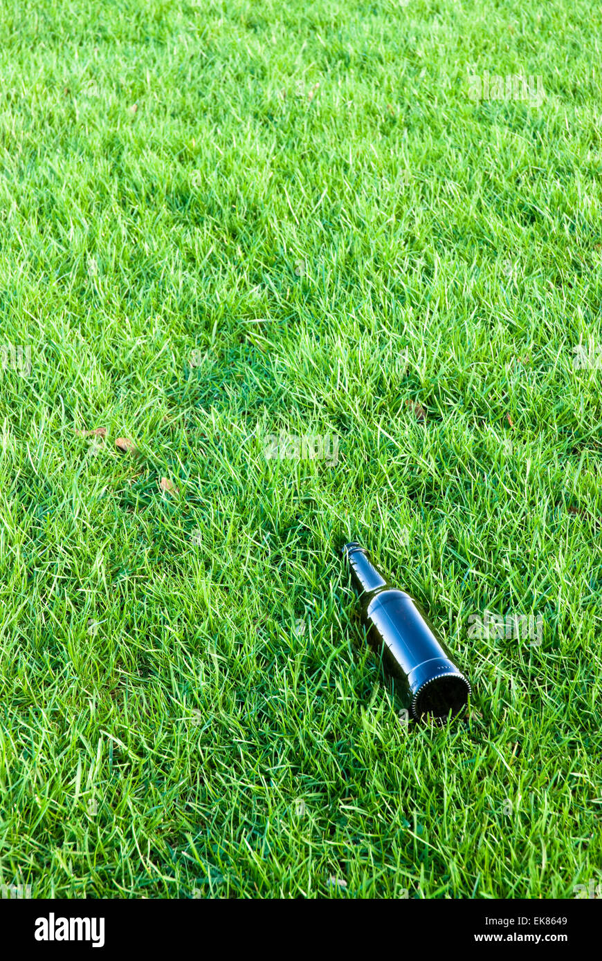 Bottle in the grass Stock Photo - Alamy