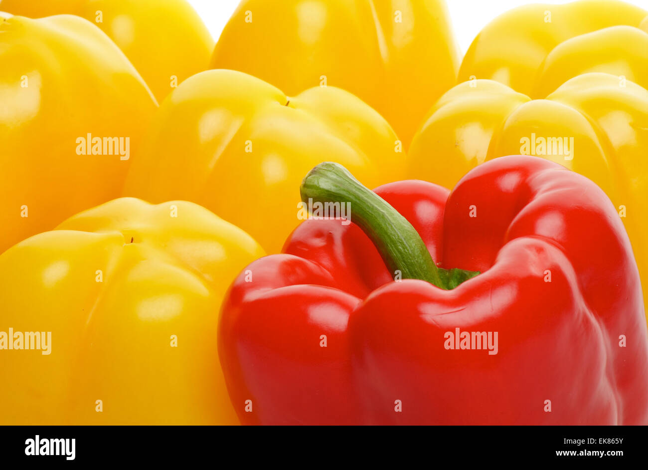 Red and Yellow Bell Peppers Stock Photo Alamy