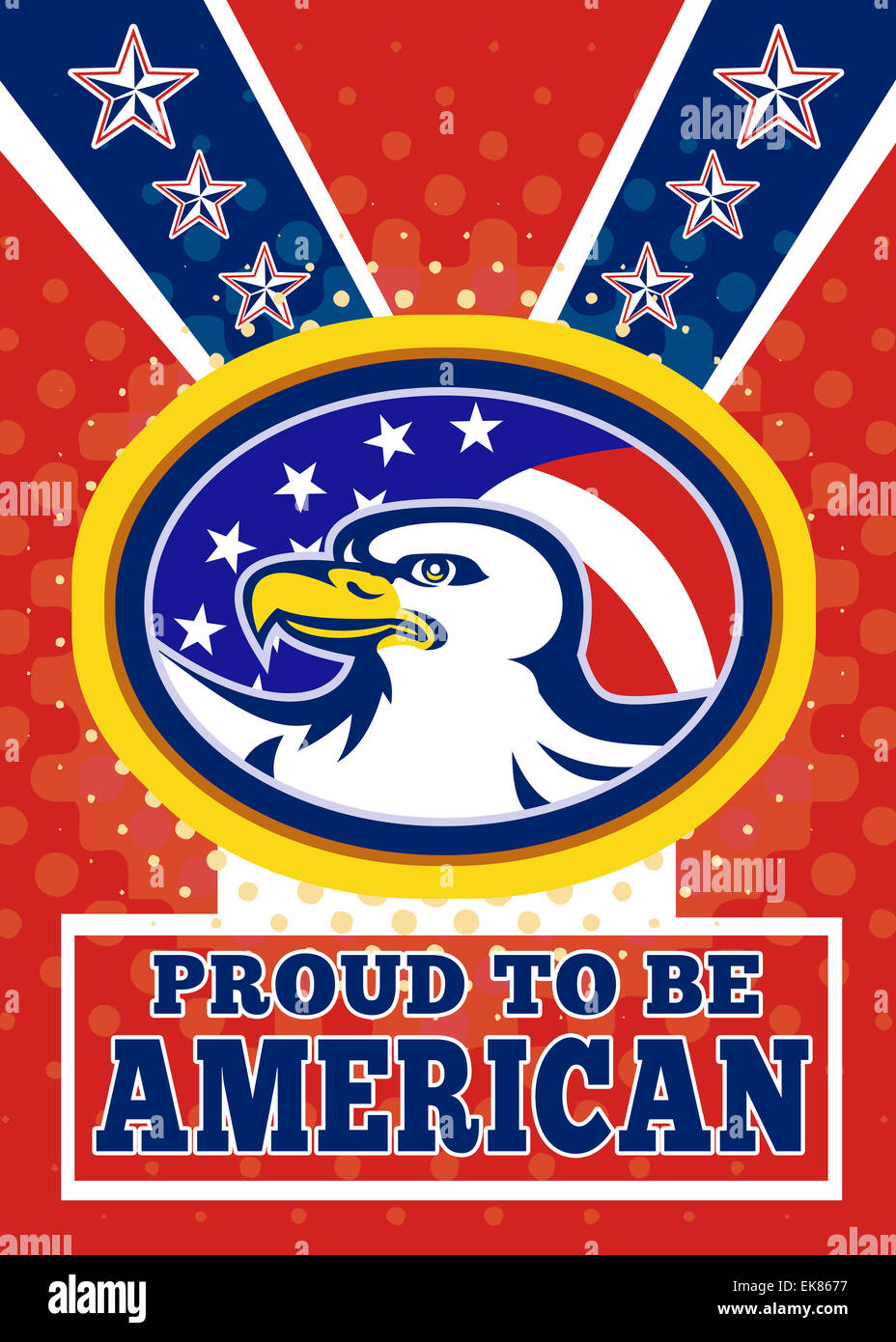 American Proud Eagle Independence Day Poster Greeting Card Stock Photo ...