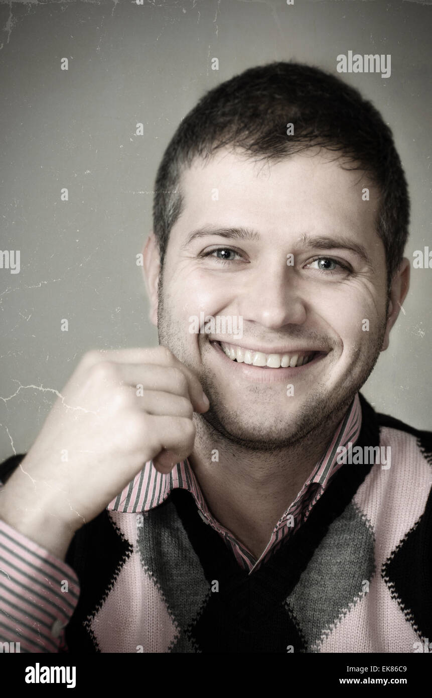 Portrait of Young Man laughing Stock Photo - Alamy