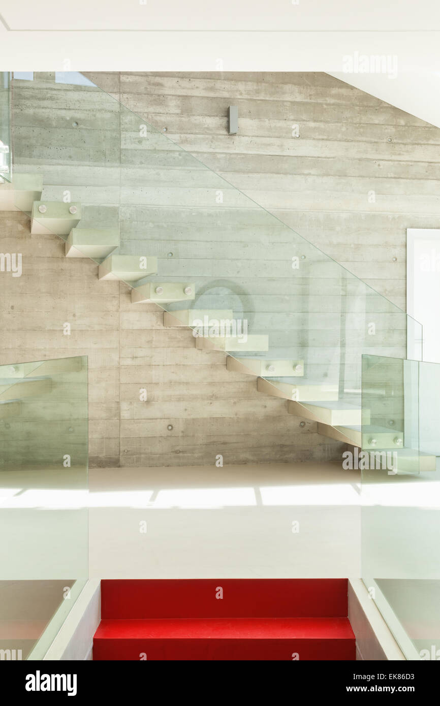 House, interior, modern architecture, staircase view Stock Photo - Alamy