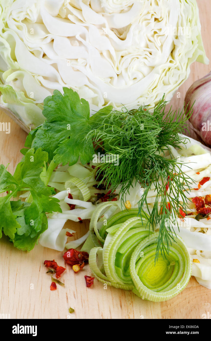 Set of cabbage and raw vegetables Stock Photo - Alamy