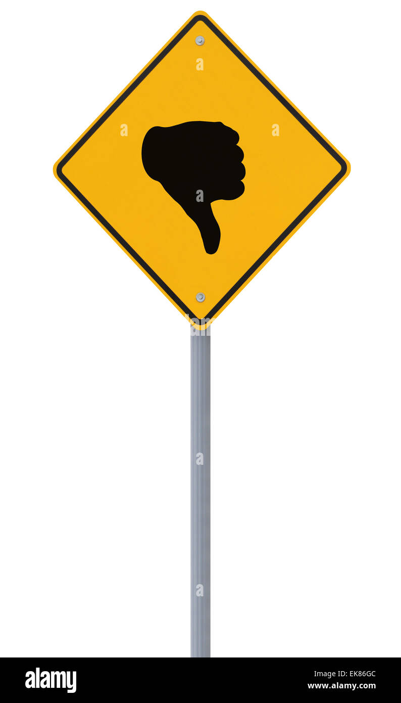 Thumbs Down Road Sign Stock Photo Alamy