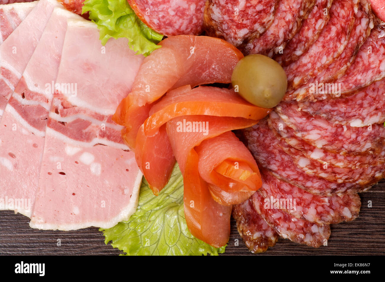 Arrangement of Cold Meats Stock Photo Alamy