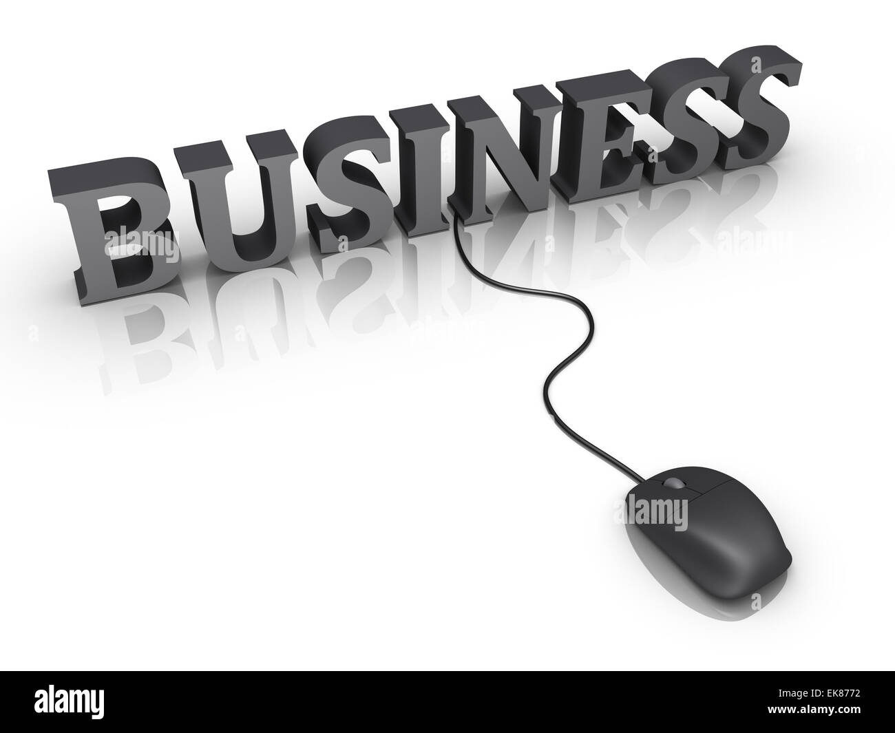 Business word and a mouse connected to it Stock Photo - Alamy