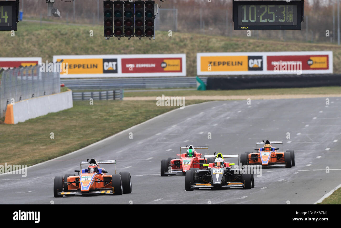 Oschersleben, Germany. 08th Apr, 2015. Formula 4 racing cars in action ...