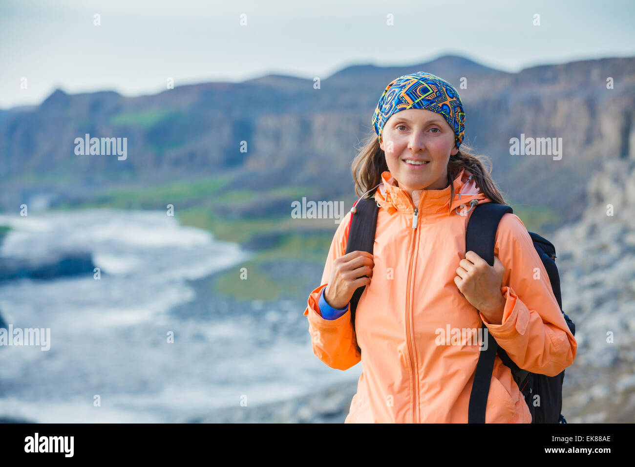 Godafoss waterfall summer hiker hi-res stock photography and images - Alamy