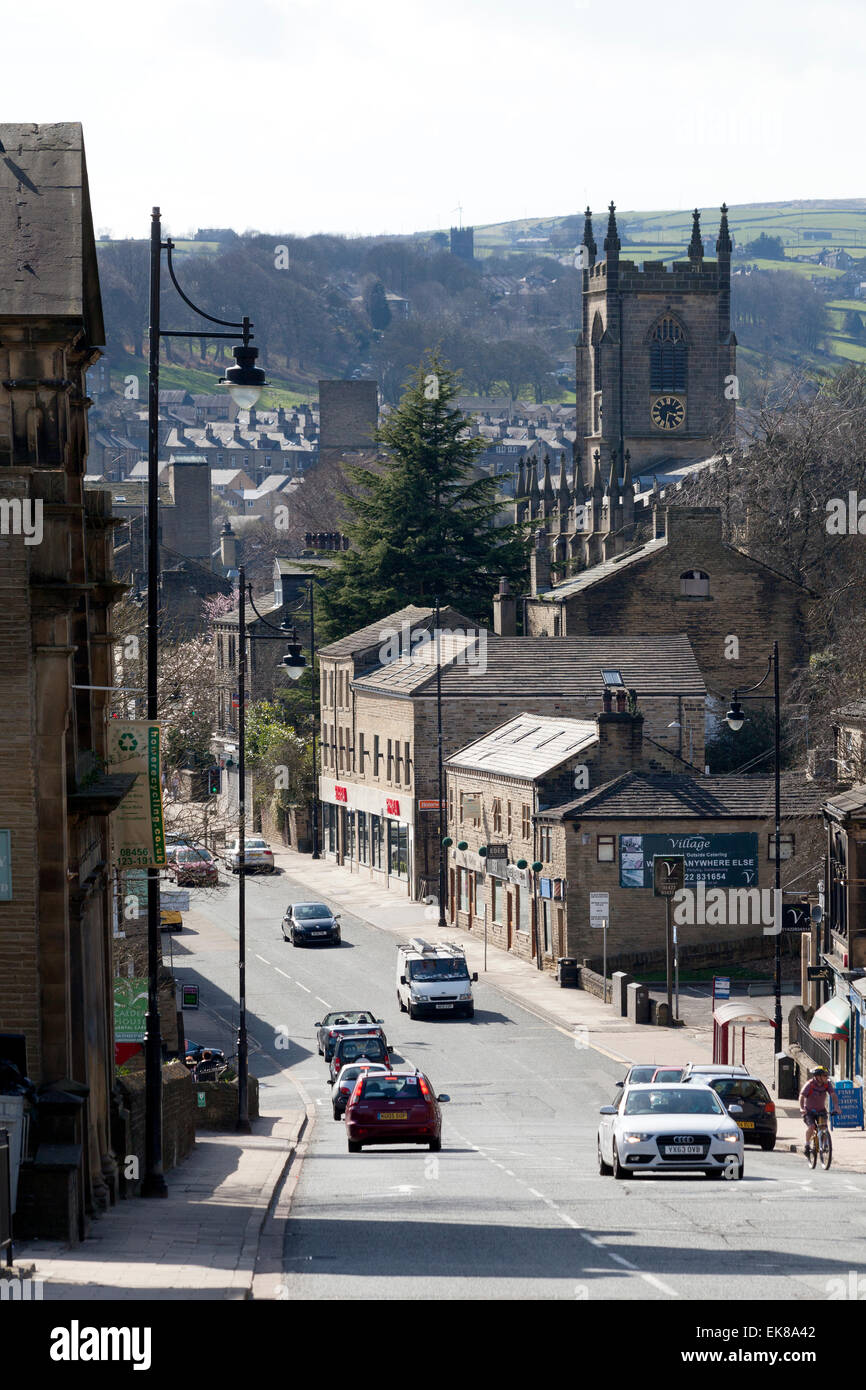 View of the town from Bolton Brow, Sowerby Bridge, West Yorkshire Stock