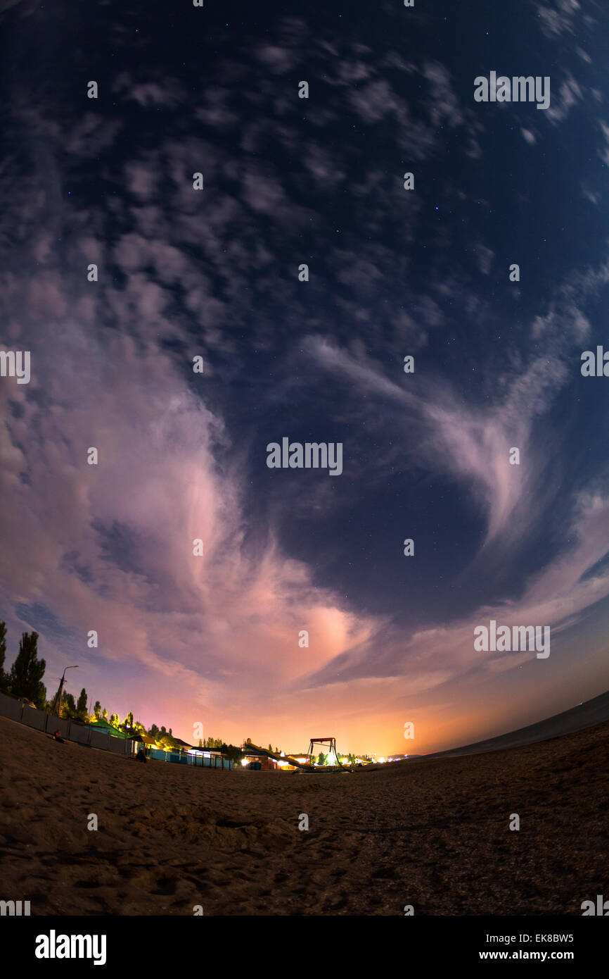 Beautiful summer night in Ukraine Stock Photo