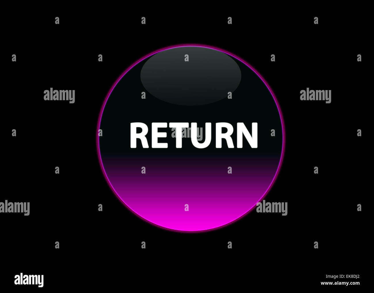 pink neon buttom return Stock Photo