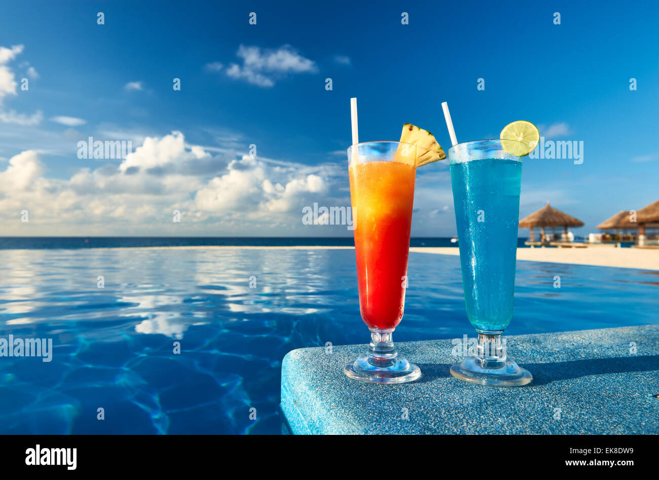 cocktails-near-swimming-pool-stock-photo-alamy