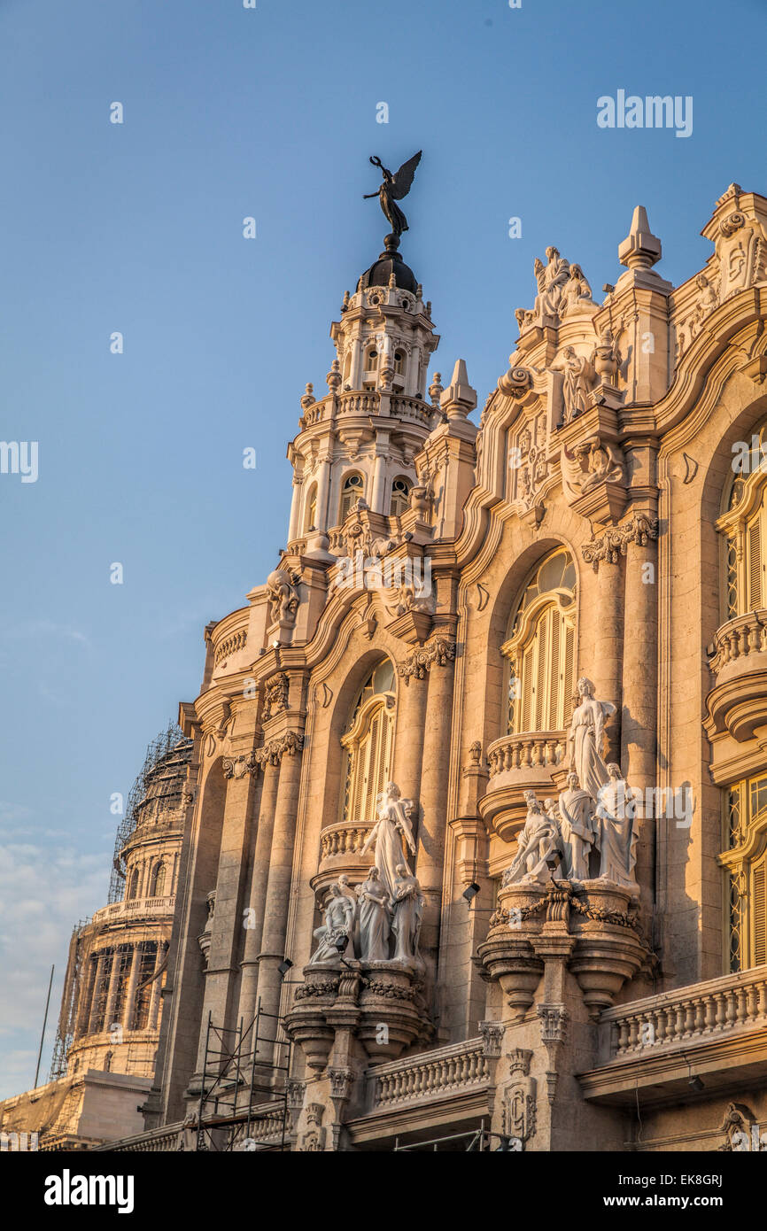 Side of the Gran Teatro Opera House Building in Old Havana in Cuba in