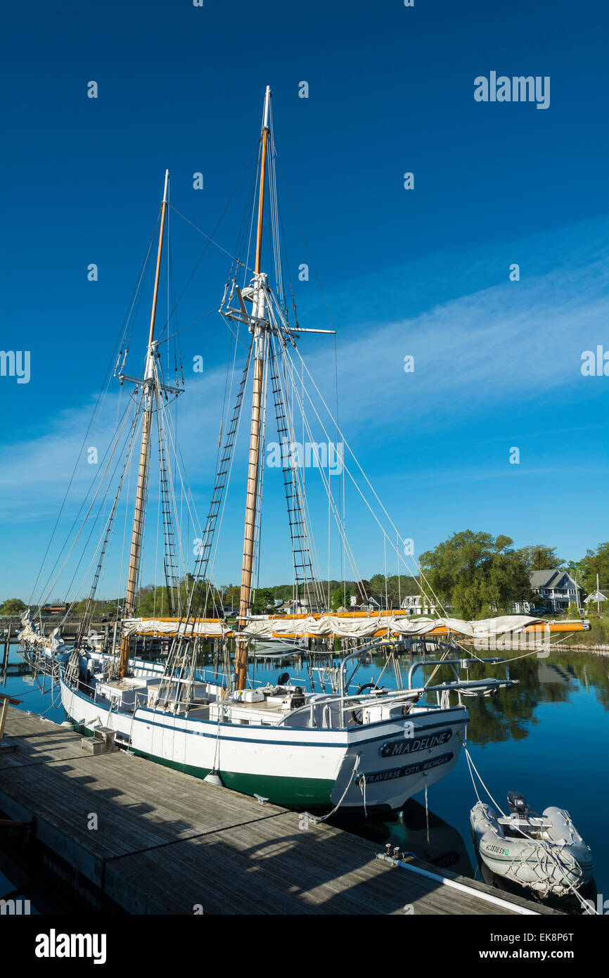 Michigan, Traverse City, Maritime Heritage Alliance, replica schooner ' Madeline' Stock Photo