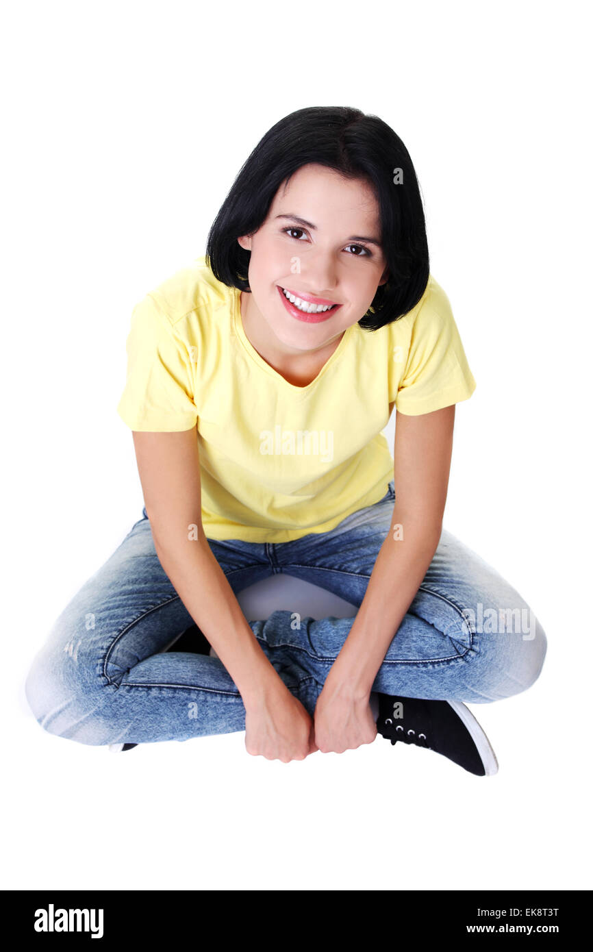 Young beautiful woman in casual clothes Stock Photo