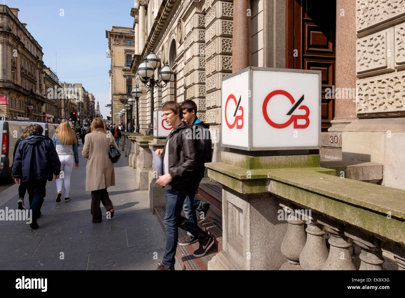 Customers leaving the entrance to Clydesdale Bank, Glasgow, Scotland, UK Stock Photo Alamy