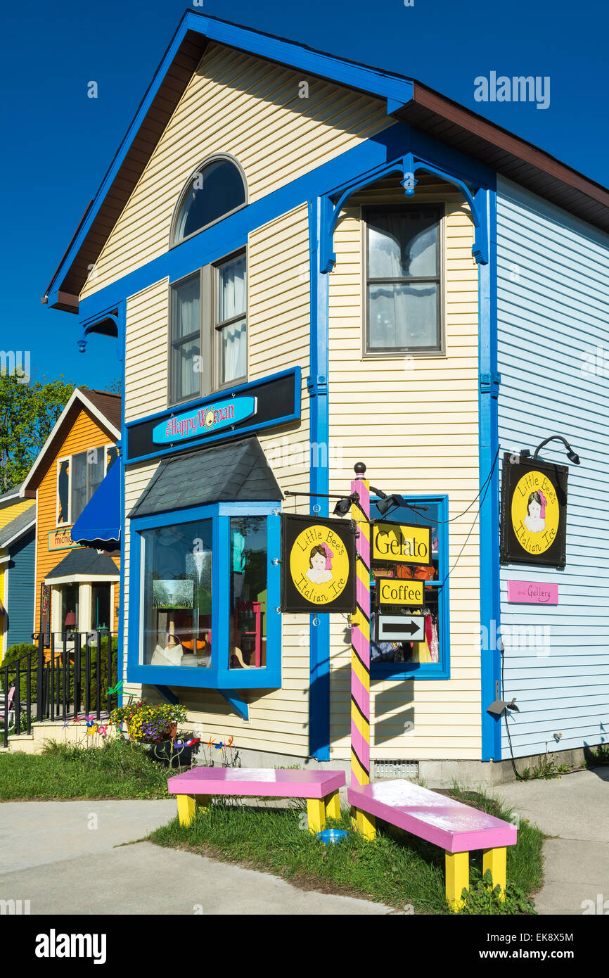 Michigan Leelanau County Suttons Bay Downtown Stock Photo