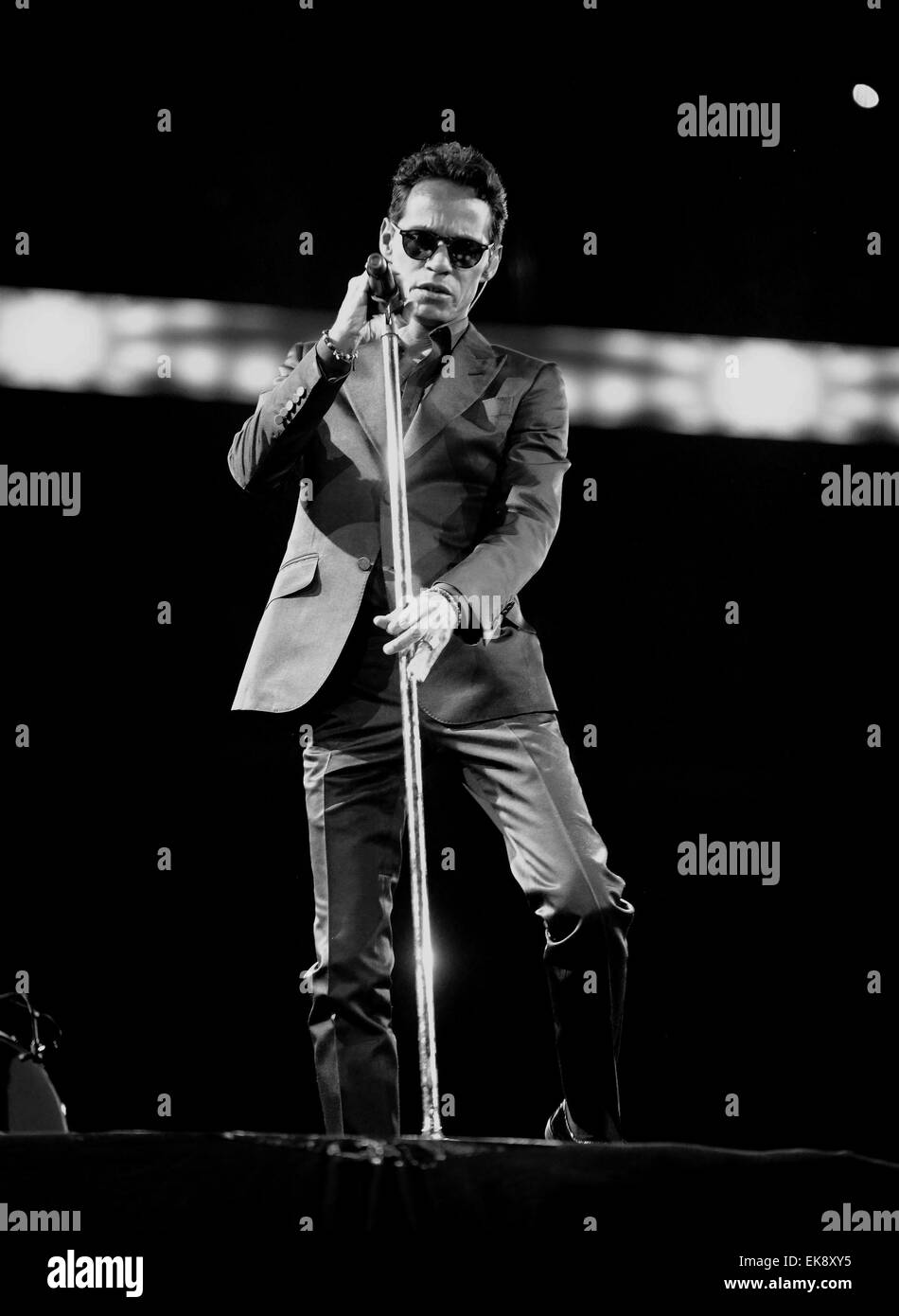 Marc Anthony performs at the American Airlines Arena on his 'Cambio de Piel' tour Featuring: Marc Anthony Where: Miami, Florida, United States When: 03 Oct 2014 Stock Photo