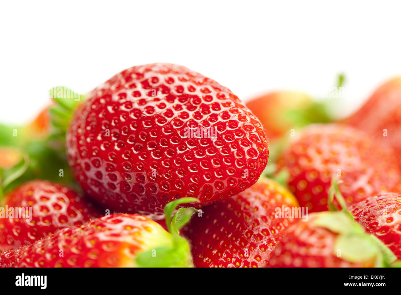 juicy strawberries isolated on white Stock Photo - Alamy