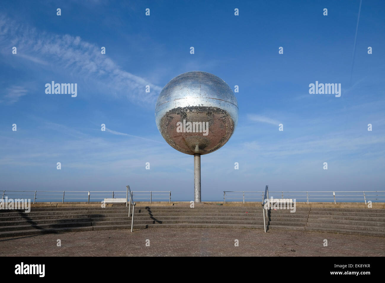 Giant Mirror Ball Blackpool Stock Photo