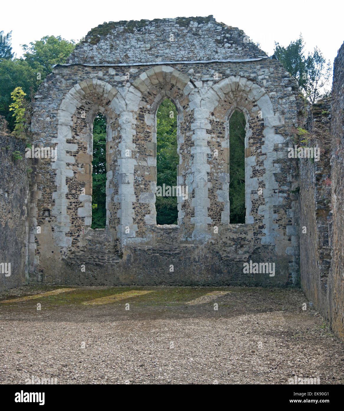 Waverley Abbey, Monks Dormitory, the first Cistercain Abbey in England, Surrey, Stock Photo