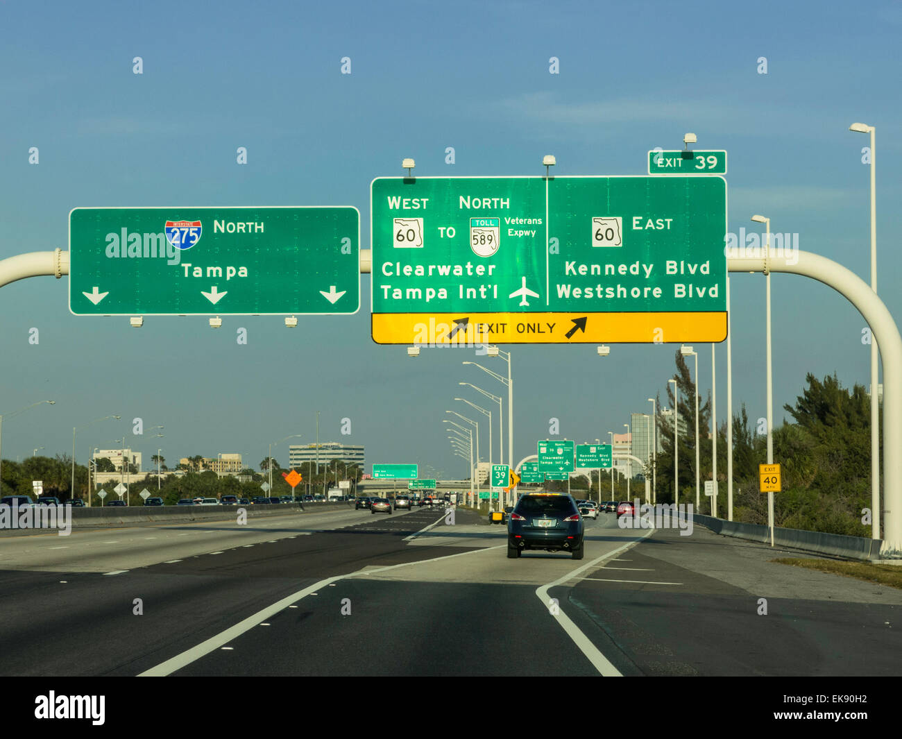 Highway Signs, Tampa, Florida Stock Photo