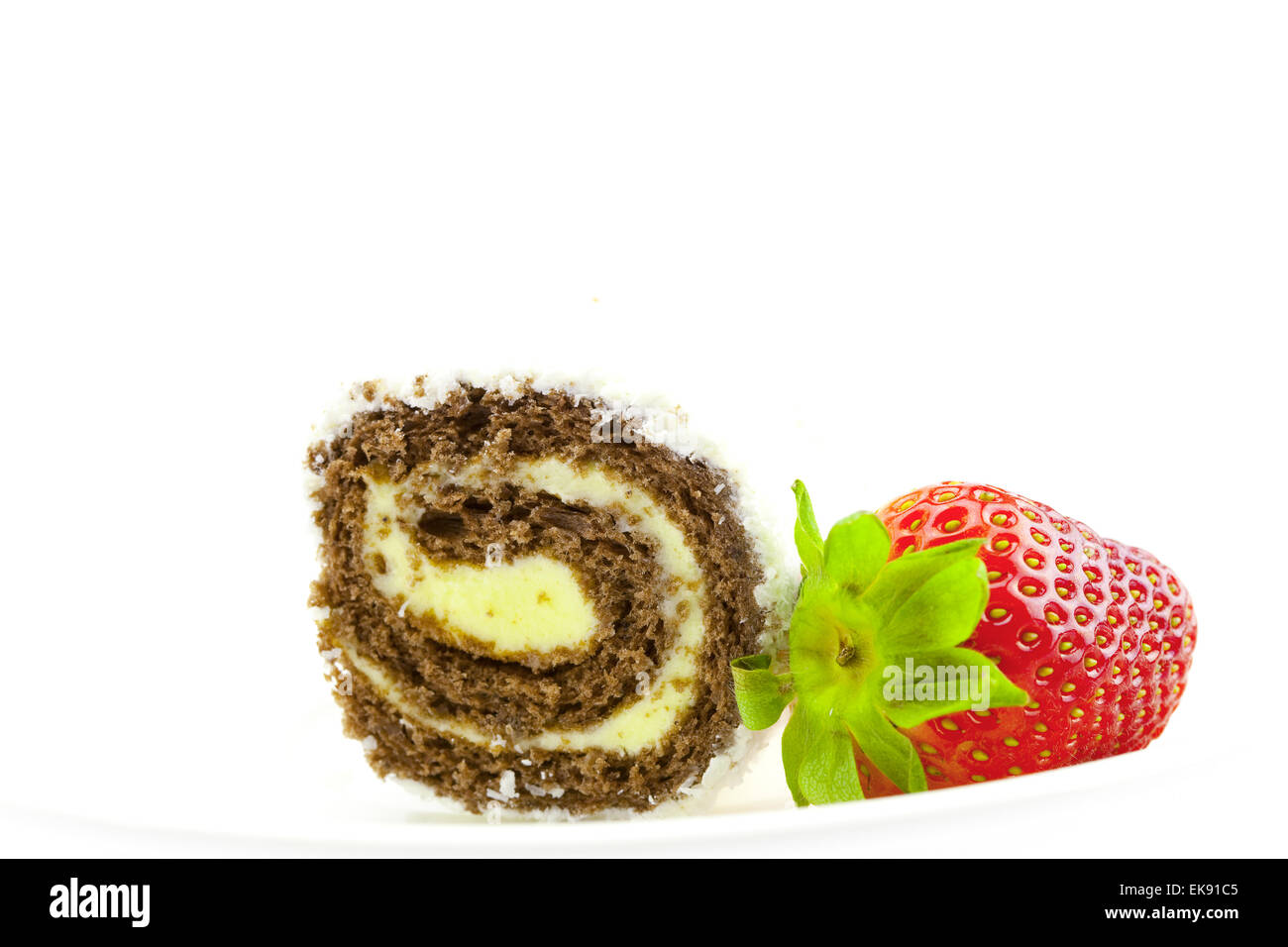 cake and strawberries isolated on white Stock Photo - Alamy