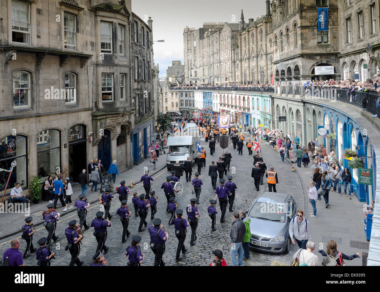 The Orange Order Parade in Edinburgh, Scotland. Stock Photo
