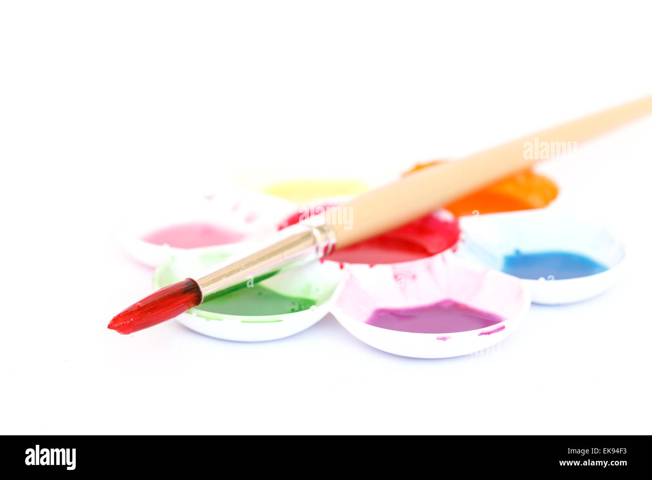 Watercolor paint with brush Stock Photo Alamy