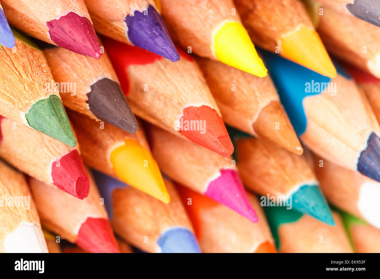 Close up color pencil isolated on white background Stock Photo