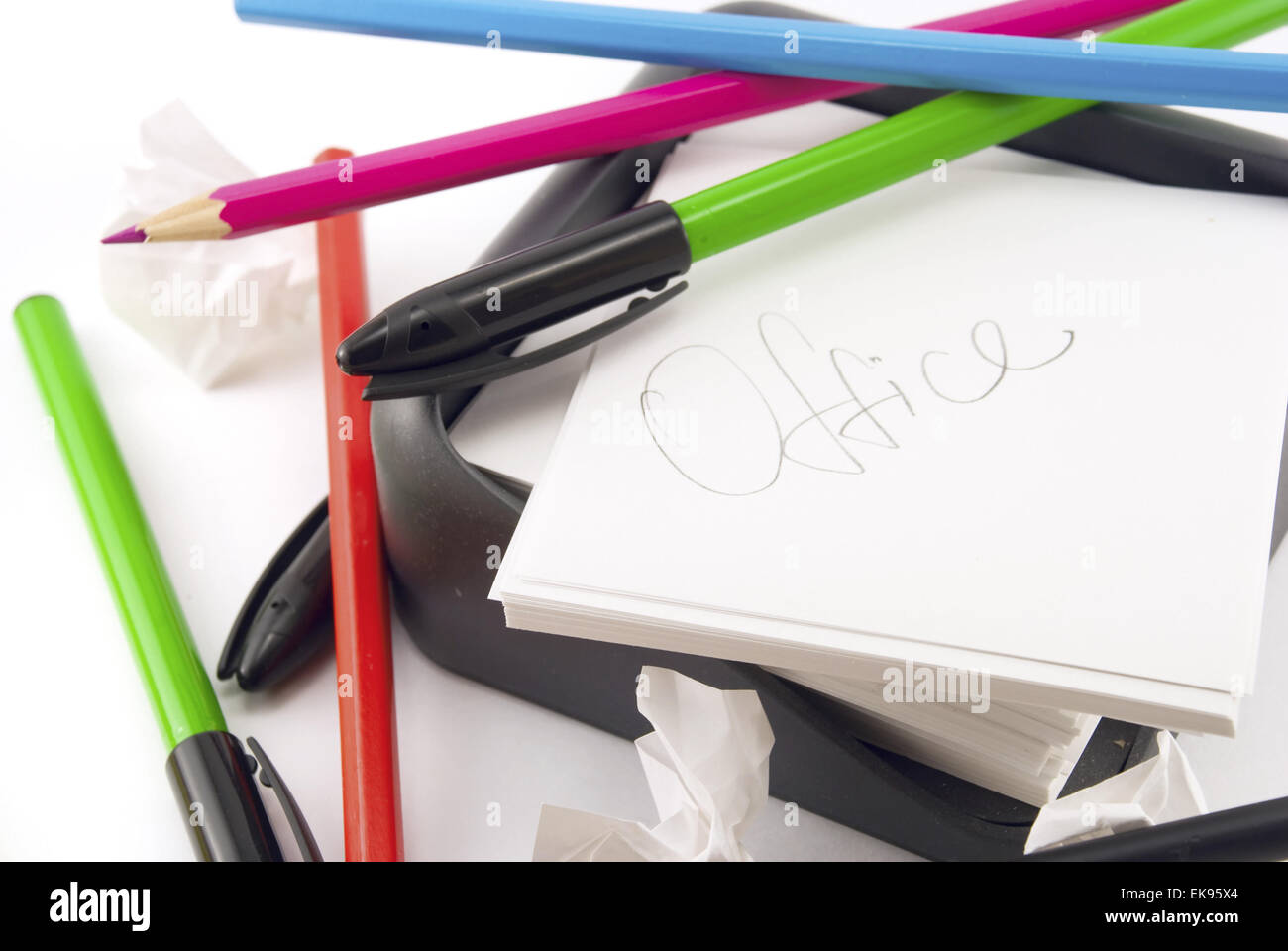 colored pencils and paper Stock Photo Alamy