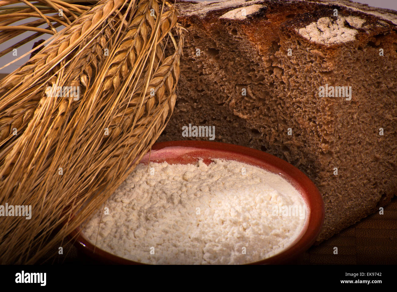 bread with cereal and farina Stock Photo