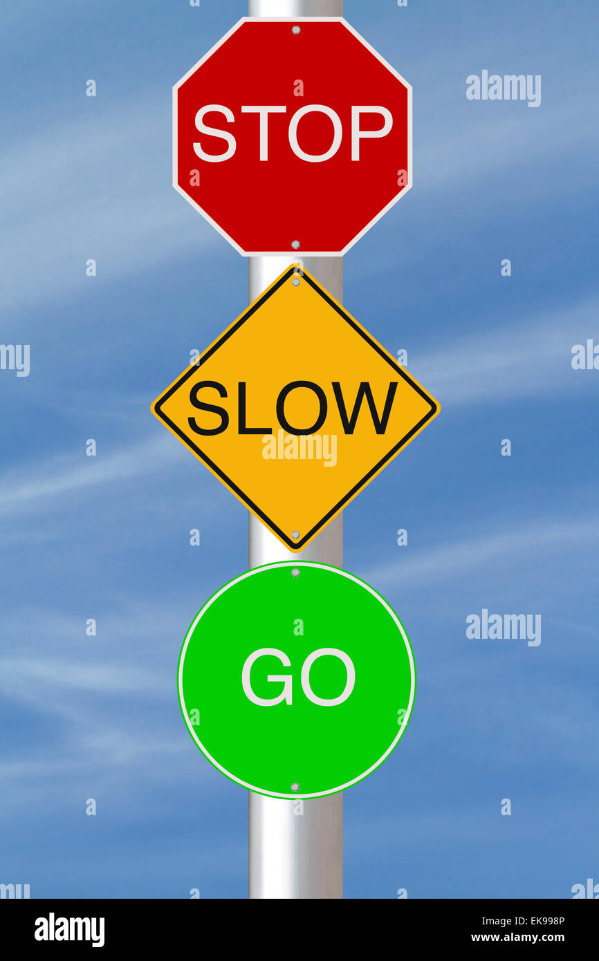 Stop Slow Go Stock Photo