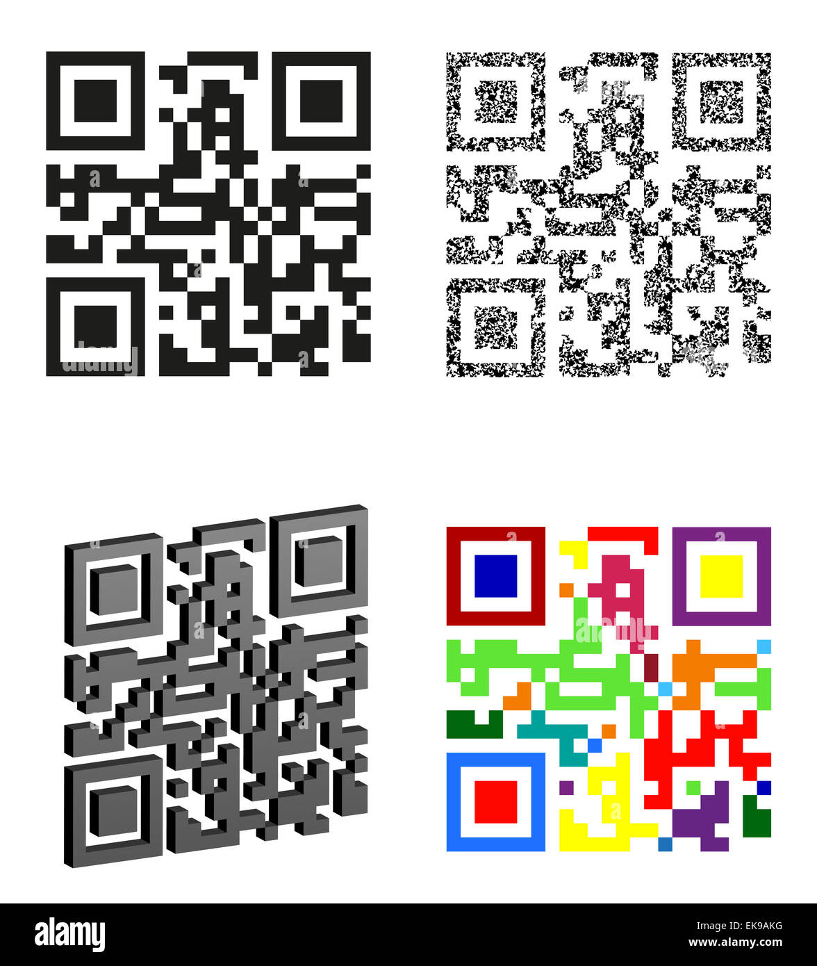 set icons abstract qr code illustration isolated on white background ...