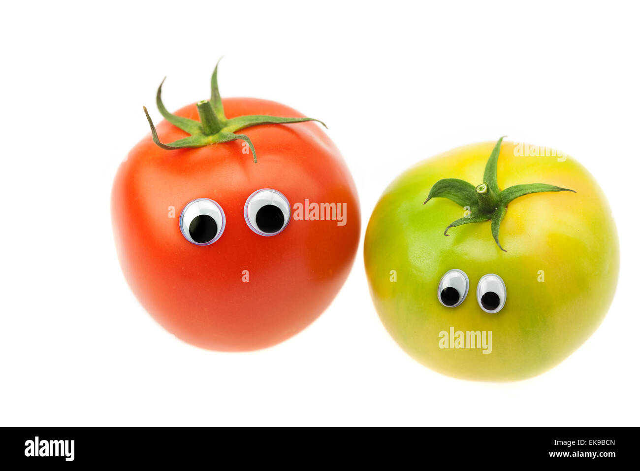 tomato with eyes isolated on white Stock Photo Alamy
