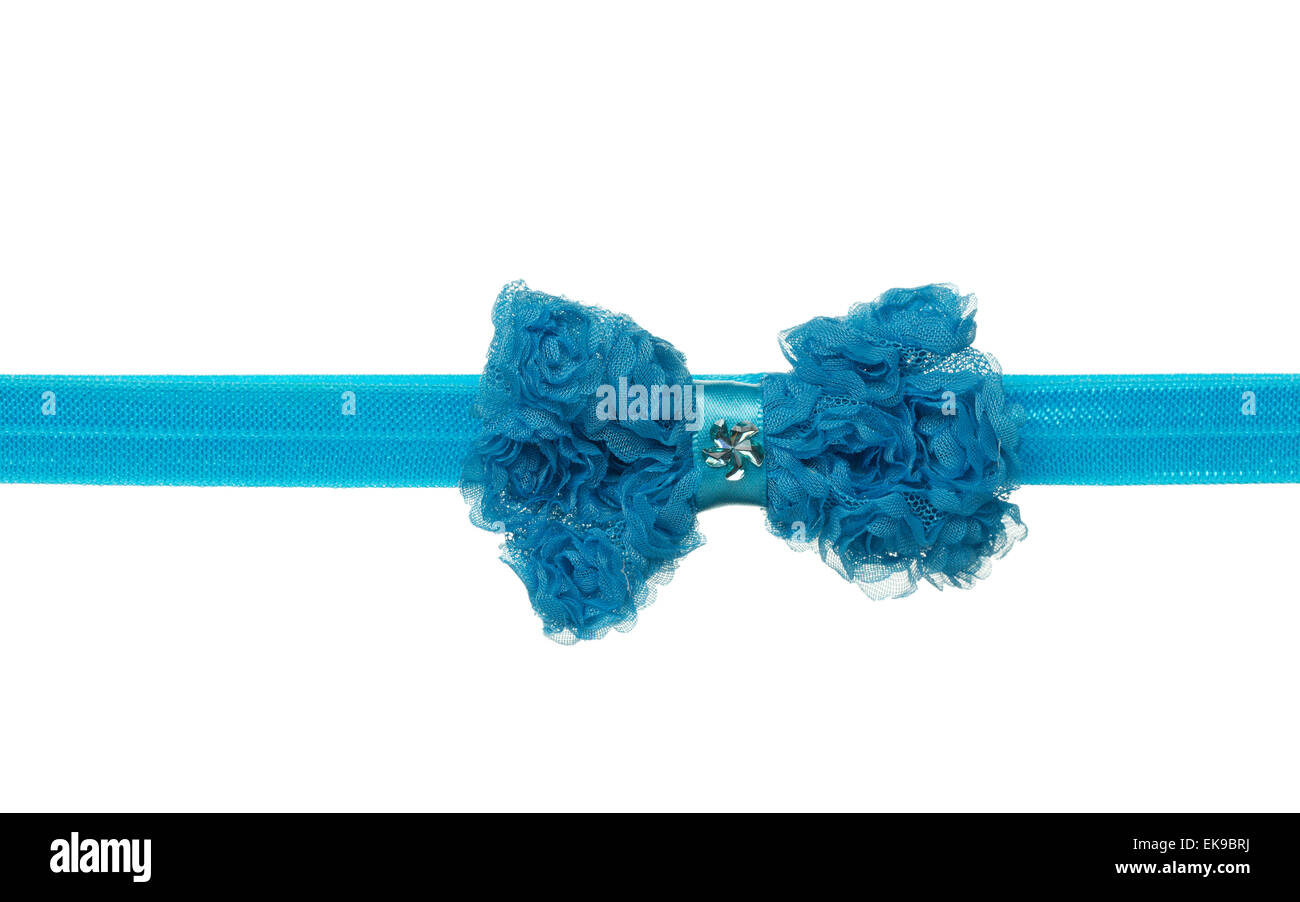 Blue ribbon bow isolated on white background Stock Photo Alamy