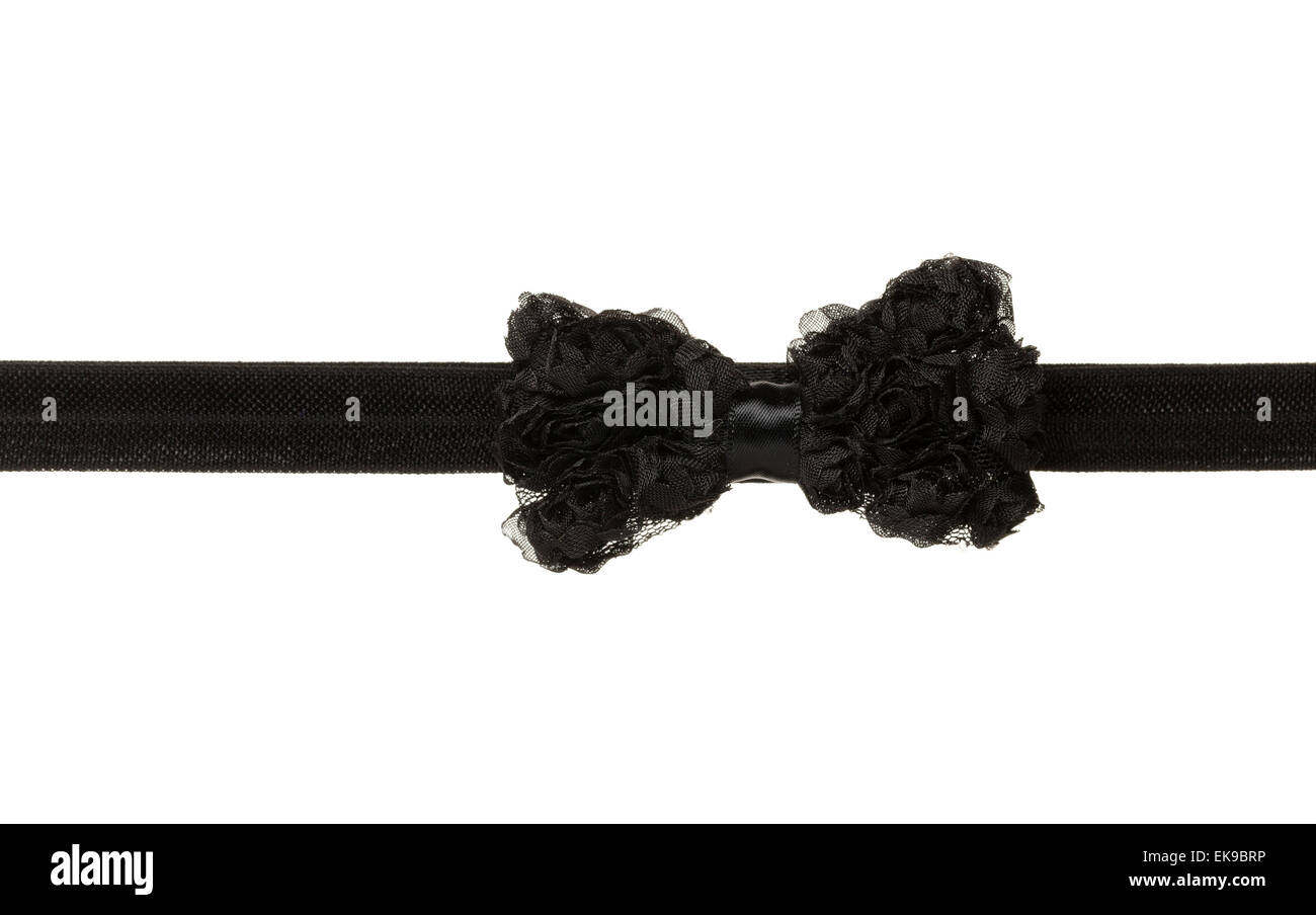Black ribbon bow isolated on white background Stock Photo - Alamy