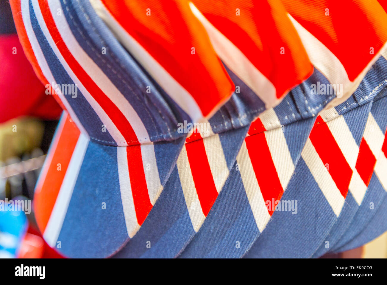 A collection of Union Jack Baseball Caps Stock Photo