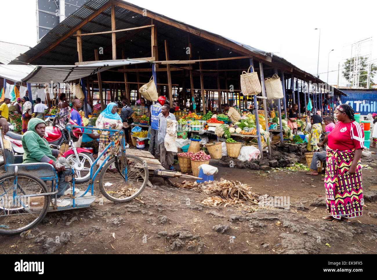 African market scene in the Congolese town of Goma, North Kivu province, Democratic Republic of Congo ( DRC ), Africa Stock Photo