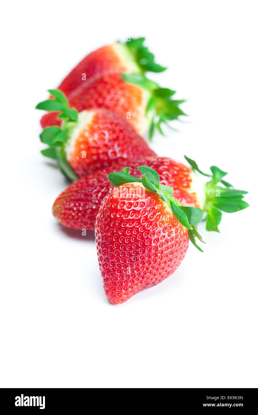 big juicy red ripe strawberries isolated on white Stock Photo - Alamy