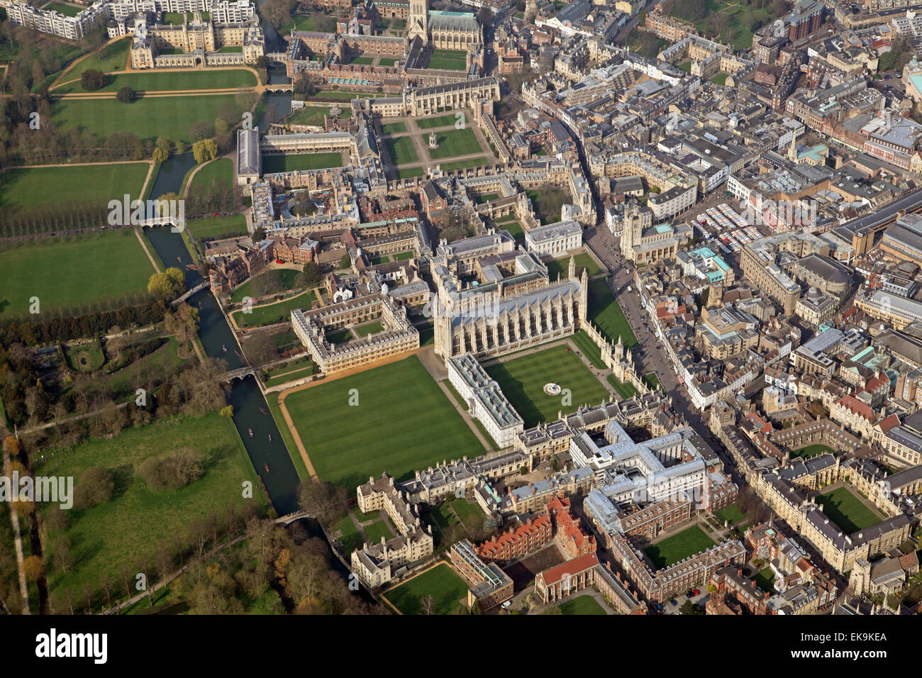 aerial view of the English city of Cambridge, UK Stock Photo