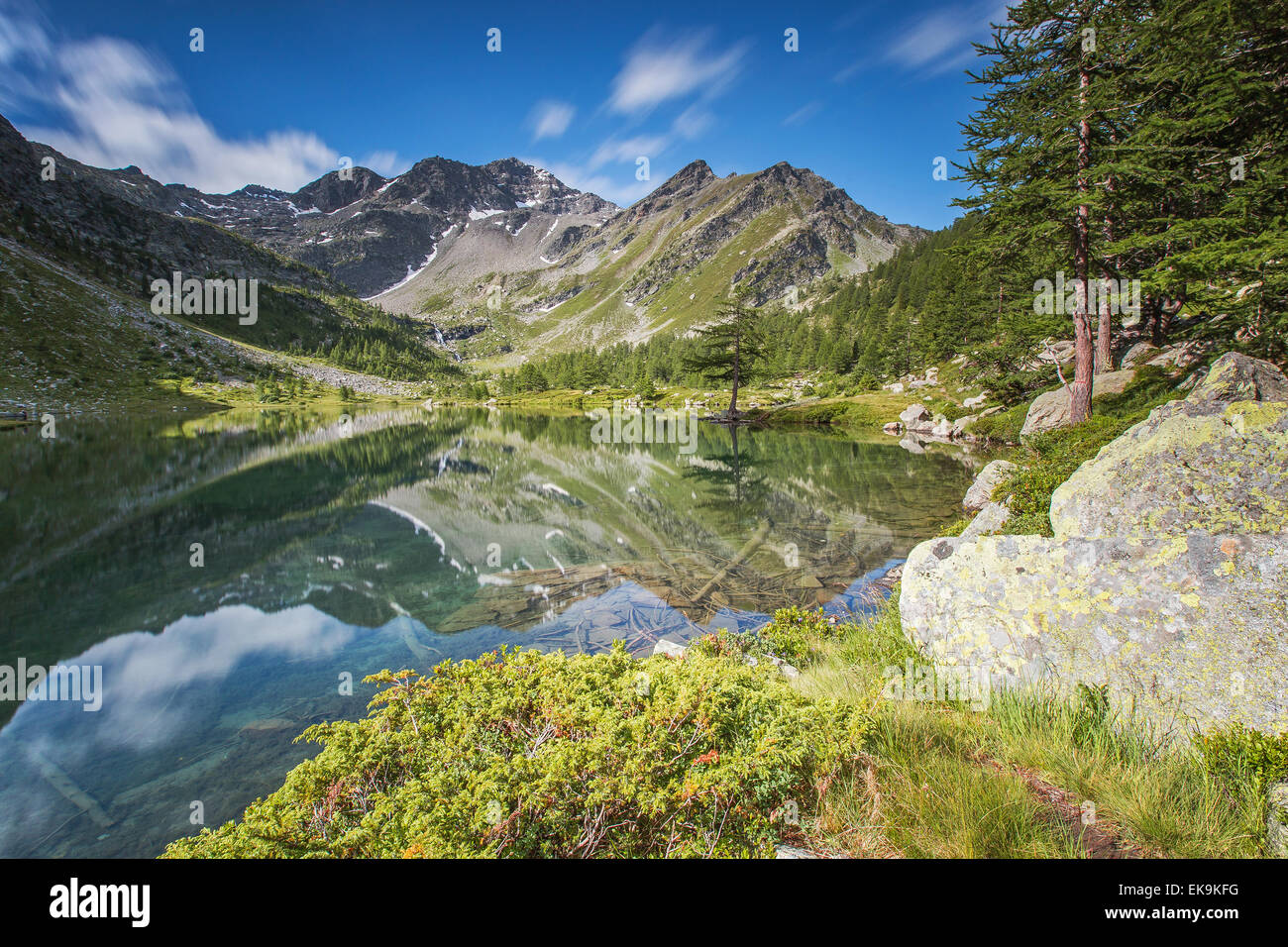 Lago d'Arpy. Lake Arpy.  The Aosta Valley.  Italian Alps. Stock Photo
