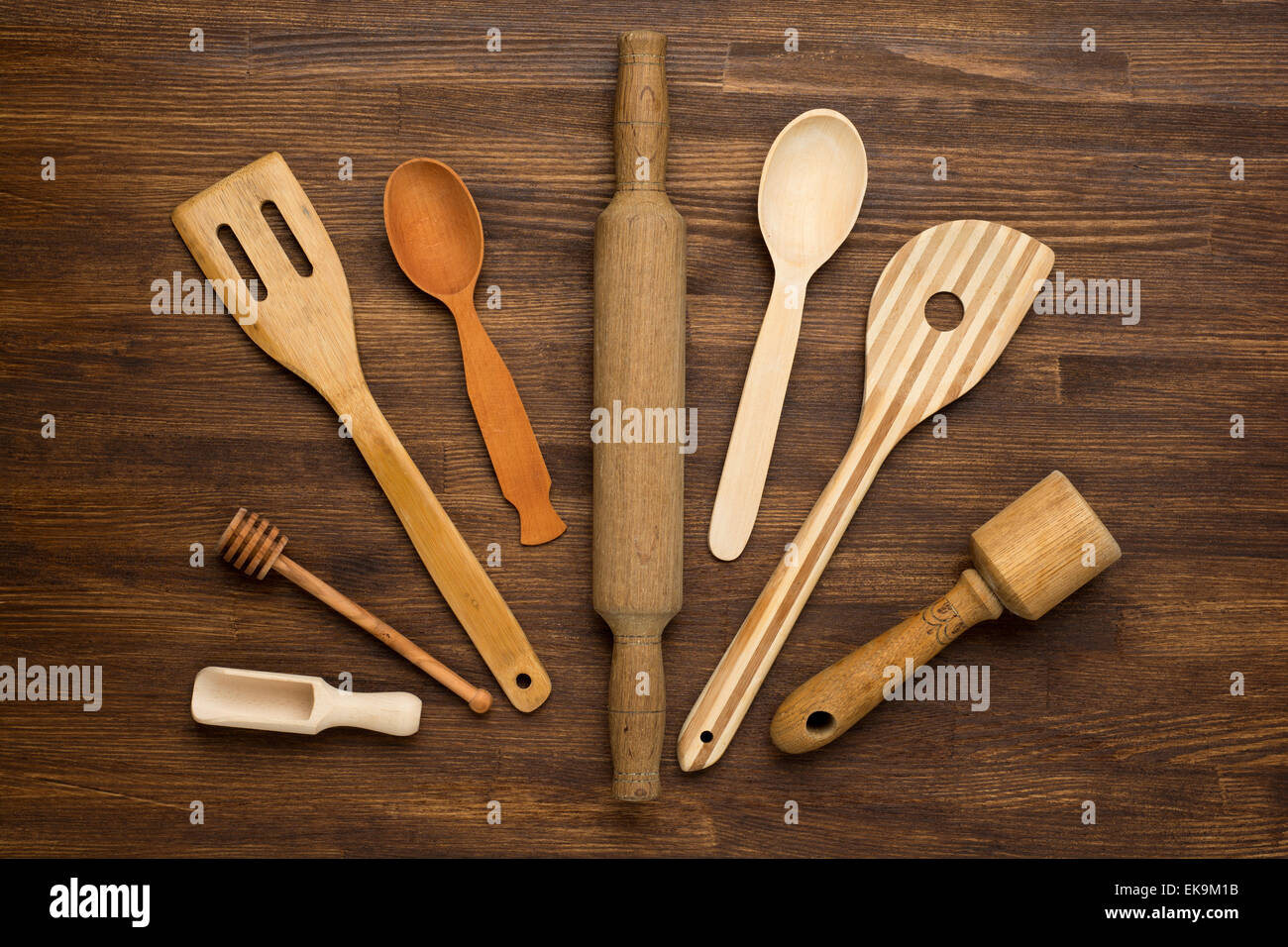 https://c8.alamy.com/comp/EK9M1B/wooden-kitchen-tools-on-vintage-wooden-background-EK9M1B.jpg