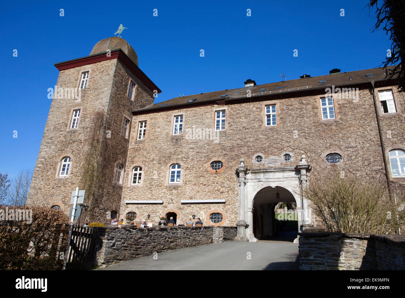 Burg Schnellenberg Castle, Hanseatic City of Attendorn, Sauerland region, North Rhine-Westphalia, Germany, Europe Stock Photo