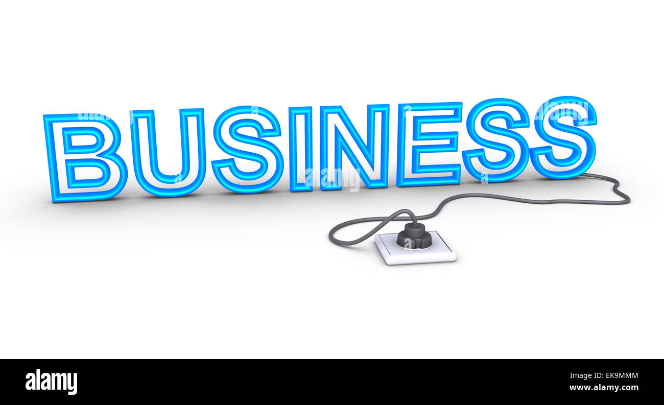 Business word is plugged in Stock Photo