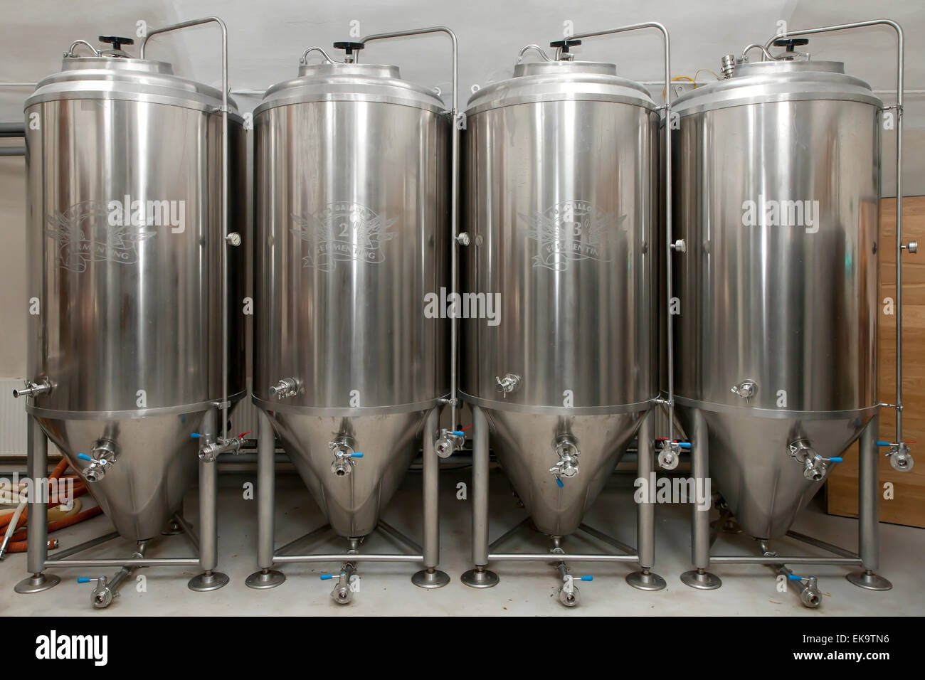 Beer brewing tanks Stock Photo