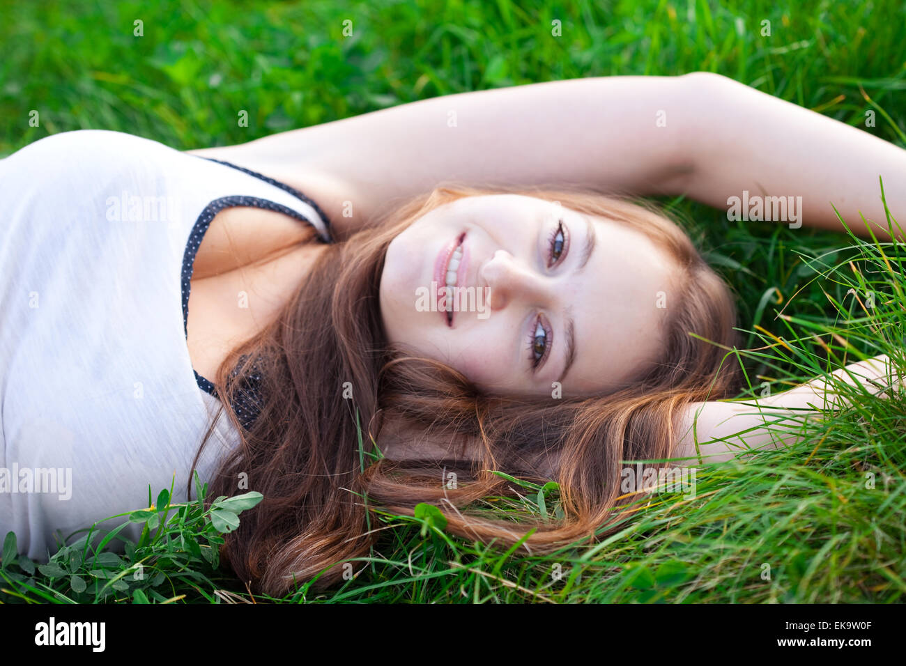 portrait of a beautiful young woman outdoor Stock Photo - Alamy